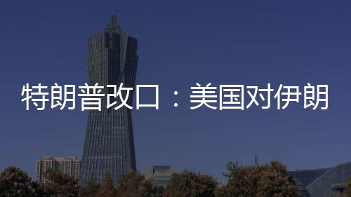 特朗普改口：美國(guó)對(duì)伊朗動(dòng)武，不需要盟友幫忙